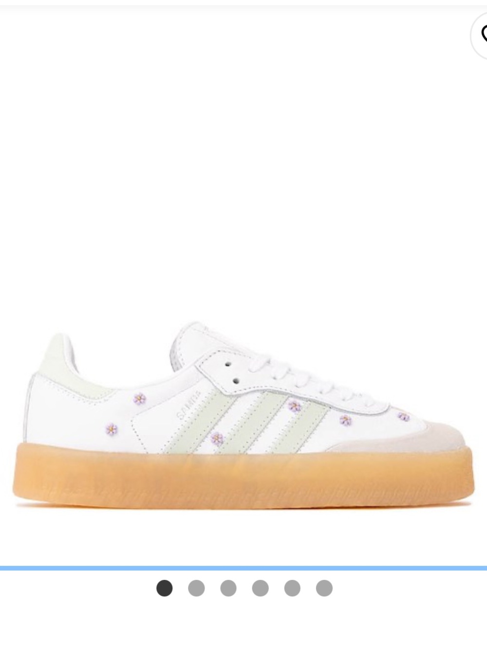 Womens adidas Sambae Athletic Shoe - White / Linen Green / Gum